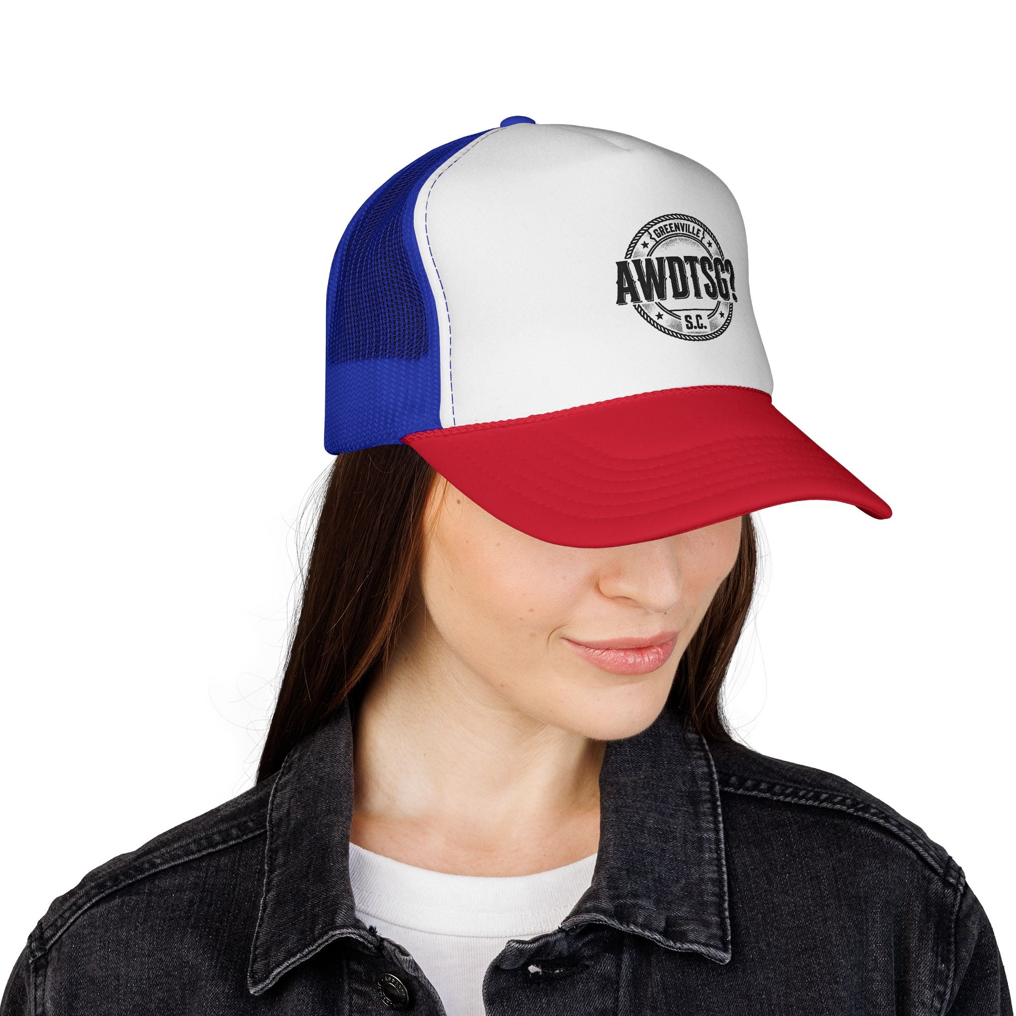 Greenville “AWDTSG?” Trucker Hat – Retro Snapback Mesh Cap | Greenville SC